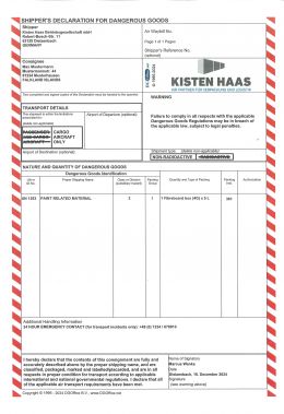 Deklaration für gefährliche Güter